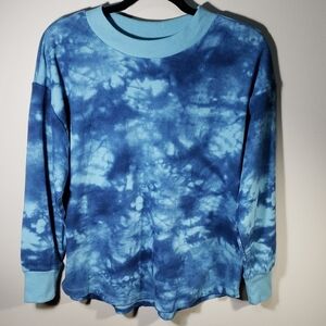 Sonoma Blue Tie-Dye Long Sleeve Top Large
